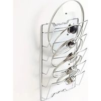 Vertikaler Topfhaken zur Wandmontage – Praktischer Deckelorganizer für Küchenutensilien und Pfannen – Komfortabler Deckelhalter zur Wandmontage