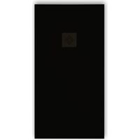 Mineralguss-Duschwanne extra flach PURE Schieferoptik schwarz 70x130 cm Auslaufschutz in Farbe