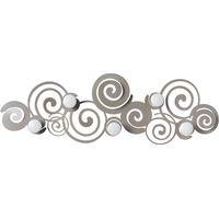 Orfeo Porte-Manteau Mural Moderne Sable Fabriqué En Italie En Acier, 6 Crochets, Pour Entrée, Chambre Et Salle De Bain