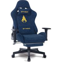 Symino Chaise Gamer Ergonomique - Fauteuil de Bureau avec Repose-Pieds Télescopique, Support Lombaire et Hauteur Réglable - 202kg (Simili Cuir)