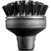 Accessoire pour nettoyeur vapeur : Grande tête de brosse ronde, noire, à utiliser avec les nettoyeurs vapeur Kärcher.