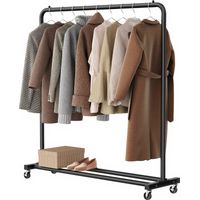 Songmics – Portant à vêtements sur roulettes – Structure en acier – Charge 50 kg – Mobilité avec roulettes pivotantes – Pour chambre ou buanderie