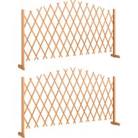 Absperrgitter 2er-Set Scherengitter ausziehbar freistehender Scherensperre mit Standfüßen 180 x 30 x 103 cm Braun