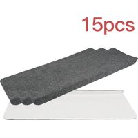Skecten 15 Peldaños 65 x 25 cm, Alfombra de Seguridad Antideslizante Autoadhesiva para Niños, Mayores y Mascotas, Gris