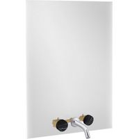 Espejo de 3 agujeros de 60 cm + mezclador de lavabo de 3 agujeros empotrado JACOB DELAFON Grands Boulevards marmolado storm y cromado