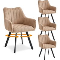 Wokaka Set da 4 Sedie Girevoli a 360°, Sedia da Pranzo in Stile Scandinavo, Sedia da Soggiorno con Gambe in Metallo, Kaki