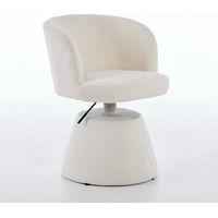 Chaise de Salle à Manger Crème Dimensions 60L×48P, Hauteur Ajustable 76,592,5cm, Confort Rembourré pour Espace Maquillage Cuisine Salon