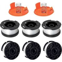 Bobine Fil Coupe Bordure Compatible avec Black+Decker A6481 A6485 AF-100 AF-100-3ZP,Convient pour ST5530-GB GLC3630L20-GB STC1820PC-GB BESTA530-GB BESTA525-GB(6 Bobine+2 Couvercle+2 Ressort)