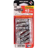 Packung mit 10 Dübeln (10 mm Durchmesser x 35 mm Länge) und Dübeln mit rotem Kopf (6 mm Durchmesser x 340 mm Länge) RED HEAD