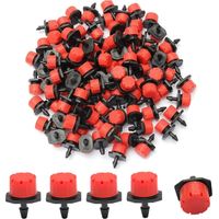 Verstellbare Bewässerungstropfer — 100er-Pack — 360° verstellbar — 8 Auslässe — Für 4/7 mm (1/4") Schläuche — Für Blumenbeete und Gärten