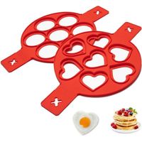 Moule SiliCône Pancake 2Pcs 2 Formes Anti-adhésif en SiliCône Sécurité Créativité Moule à Gateau Utilisation Double Face pour Les Crêpes Omelettes
