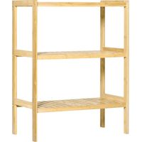 Étagère en bambou 3 étagères 62x33x80 cm naturelle