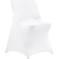 Mophorn Coprisedie Bianchi Elasticizzati in Poliestere e Spandex, Ideali per Matrimoni, Feste e Banchetti, con Design Frontale Liscio, Compatibili con Sedie di Dimensioni Fino a 450 x 460 x 770 mm