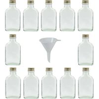 Viva Haushaltswaren - Set di 12 bottiglie in vetro, 100 ml da liquore, a imbuto