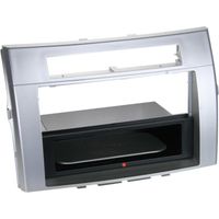 Facade autoradio 2DIN compatible avec Toyota Corolla Verso 04-09 Avec vide poche Induction Qi Argent