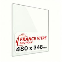 480 x 348 x 4 mm - Vitre de cheminée pour insert et poêle à bois - verre de rechange - France Vitre - jusqu'à 800°C - 348 x 480 x 4 mm