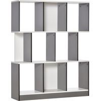 Mobile Libreria a 8 Ripiani per Soggiorno e Camera da Letto, , 100x24x124 cm, Grigio Carbone