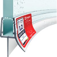 STEIGNER Duschdichtung, 90cm, Glasstärke 6/7/ 8 mm, Vorgebogene PVC Ersatzdichtung für Runddusche, UK03