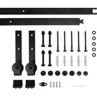 Schiebetür 183cm Schiebetür komplettset Schiebetürbeschlag Set Schwarz
