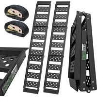 TRUTZHOLM 2x Auffahrrampe Alu 2-fach klappbar 199 cm Traglast 680 kg Verladerampe gelocht schwarz