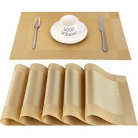 Placemat - Pvc - 45 Cm X 30 Cm - Non-Slip - Heat-Resistant - Washable - For Dining Table Kitchen Restaurant - Set Of 6
