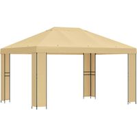 vidaXL Gazebo 4 x 3 m Cream Polyester and Steel 190 gsm