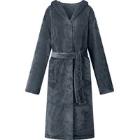 vidaXL Peignoir avec capuche Bleu marine XL Flanelle