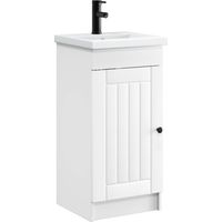 vidaXL Meuble de salle de bain avec évier Blanc 42 x 40 x 84,5 cm