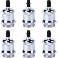 6 Pezzi Retrò Portalampada E27 Edison LED, Vintage Industriale Adattatore per Lampada Spirale Supporto 110-220V per Lampada da Parete Lampadario a Soffitto - Argento
