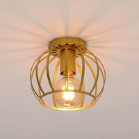 Goeco – Plafonnier cage en métal rétro – Abat-jour E27 pour salon, cuisine, chambre – Éclairage 360° – Installation facile