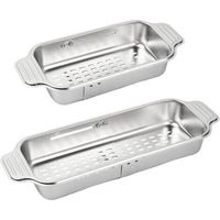 NALOOKAMIC Passoire à Poser Sur l'Évier, Passoire d'Évier Extensible, Passoire d'Évier En Acier Inoxydable 304, Passoire Evier Cuisine Retractable, Panier De Vidange Pour Laver Légumes Fruits, 33.5-43