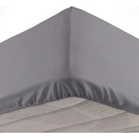 DRAP HOUSSE UNI 57 FILS LINA - 190x140cm - Gris