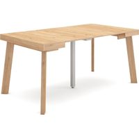 Skraut Home - Mesa Consola extensible, Mesa comedor plegable, 160, Para 8 comensales, Patas de madera, Estilo Moderno, Roble
