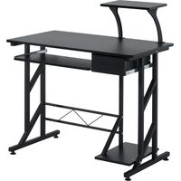 Computer Desk with Display Stand, Sliding Keyboard Tray Drawer and Host Box Shelf Home Office Workstation Black