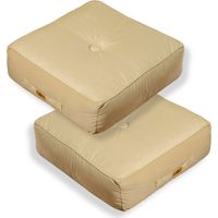 Lot de 2 coussins de sol en velours 54 x 54 x 18 cm lot de 2 - crème