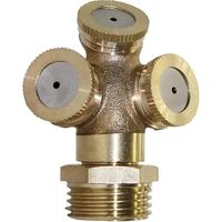 Brass 3 Hole Misting Nozzle 1/2 Inch Connector for Garden Sprinkler Irrigation Leakproof WaterSaving