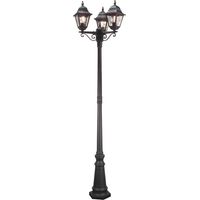 Lampada da esterno a candelabro piantana a colonna lampione vialetto H 227 cm 3 fiamme