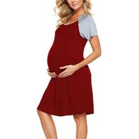 Été Femmes Maternité Manches Courtes Zipper Up Nursied Baby Dress Chemise de Nuit Allaitement Chemise De Nuit Vêtements De Nuit Femme Robe De Maternité