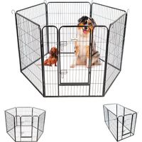 Recinto per cani, cuccioli e conigli GARDEO80x100x6, 6 pannelli 80X100cm, 1,28M2, modulabile, per interni ed esterni, pieghevole, garanzia 5 anni, Paitsy