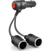 Cavo di prolunga per accendisigari da 1 a 2, doppia presa per accendisigari con interruttore, cavo di prolunga splitter a Y 18 AWG con fusibile da 15 A, adattatore splitter 12 V/24 V per auto, barca,