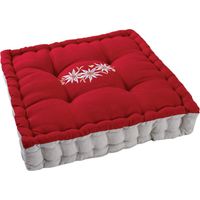 Cojín edelweiss de algodón y lino 40x40cm Rojo - Aubry Gaspard