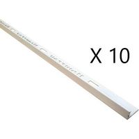 Lot de 10 Profilés de Carrelage Aluminium HOMELUX Jasmin 11mm L270cm Blanc - 46229