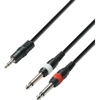 JACK 3,5 ST Stecker auf 2 JACK 6,3 Mono Stecker 6m Kabel