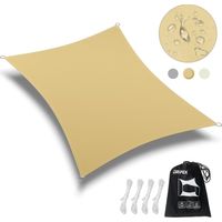 1 Voile d'ombrage Rectangulaire 4x5M, Polyester Imperméable, Anneau en Acier Inox, Jardin Terrasse