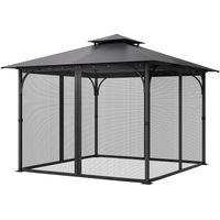 VEVOR Rete di Ricambio per Gazebo, Adatta per Gazebo da 304,8 x 304,8 x 204,2 cm Rete Anti-Moscerini per Patio, Tenda per Esterni a 4 Pannelli, con Doppia Cerniera, Schermo per Baldacchino, Solo Rete