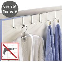 Set mit 6 Türhaken aus Edelstahl