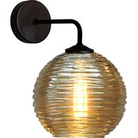 Applique noire Quinto avec verre rayé - 3260-05-05-6