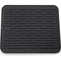 Tapis de Séchage Vaisselle XL en Silicone 45 x 40 cm Garantie à Vie (Noir)