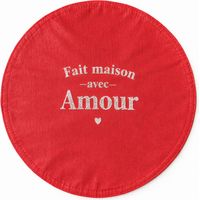 Set de table rond à paillettes brodé fait maison avec amour