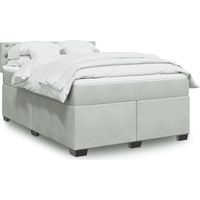 Boxspringbett mit Matratze Hellgrau 160x200 cm Samt